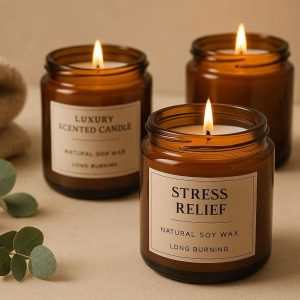 Luxury Scented Candles Natural Soy Wax Long Burning Jar for Stress Relief and Aromatherapy At Home Spa